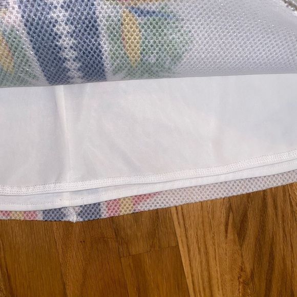 Silvian Heach Mesh Tropical Lined Beach Mini Skirt, Size Medium - Picture 5 of 13